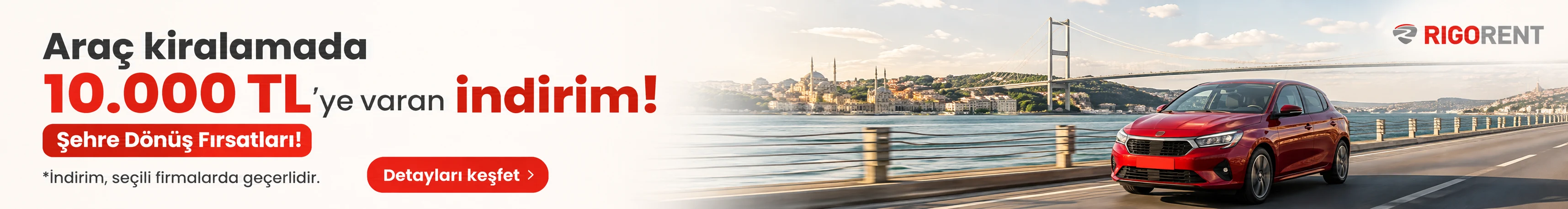 Şehre dönüş araç kiralama indirimi